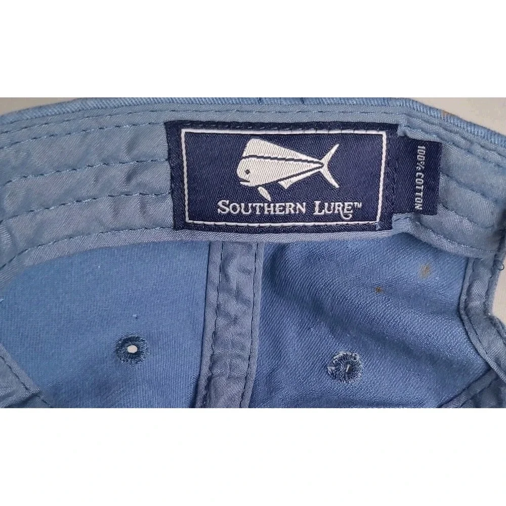 Southern Lure Logo Baseball Hat Cap Strapback Blue & White Embroidered Mahi Mahi